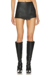 Superdown Sonya Faux Leather Skort In Ink
