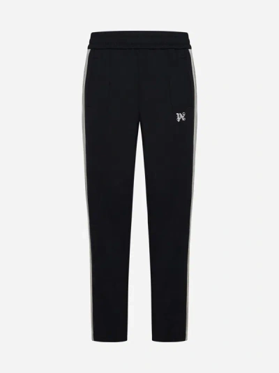 Palm Angels Classic Knit Track Trousers In Black,off White