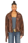 Superdown Lana Faux Leather Jacket In Brown
