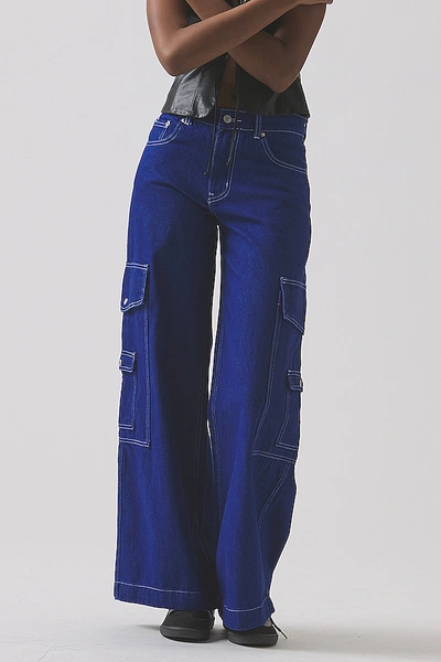 Superdown Relaxed Cargo Pant In Blue