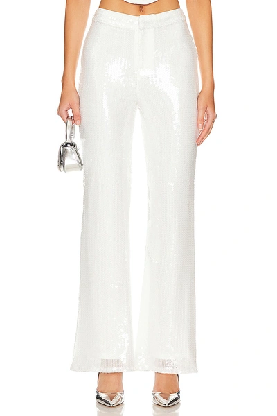 Superdown Avia Pant In White Sequin