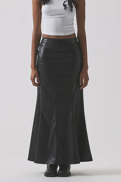 Superdown Leyla Faux Leather Skirt In Black