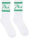 RHUDE WHITE & GREEN SCRIPT SOCKS