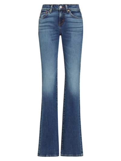 Re/done Women's Mid-rise Baby Boot-cut Jeans In Azzurro