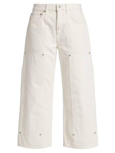 Re/done The Shortie Cropped Mid-rise Wide-leg Jeans In 23