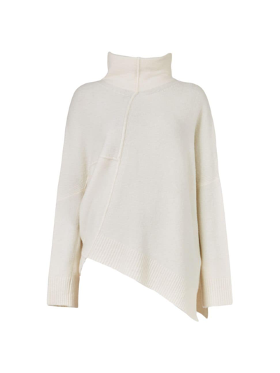 Allsaints Women's Lock Rolled Neck Asymmetric Jumper In Chalk White