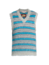 Marni Iconic Brushed Mohair Blend Knit Vest In Titanium
