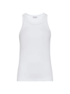 Brunello Cucinelli Ribbed Cotton Jersey Tank Top In White