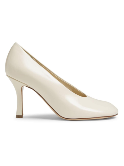 Burberry Women's Baby 90mm Leather Pumps In Ivory