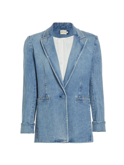 Alice And Olivia Women's Justin Cotton Roll-cuff Blazer In Vintage Blue