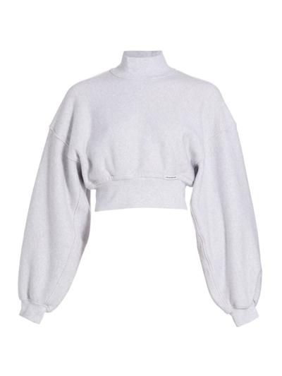 ALEXANDER WANG T WOMEN'S TURTLENECK CROPPED SWEATSHIRT