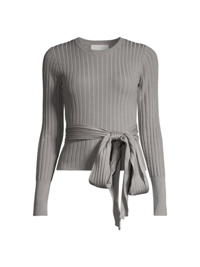 Modern Citizen Women's Deniza Rib-knit Wrap Sweater In Lilac Slate
