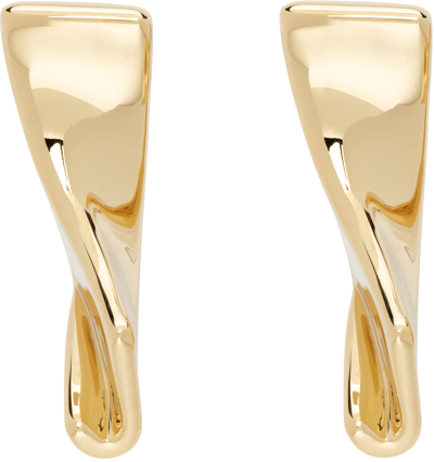 Jacquemus Gold Le Chouchou 'les Boucles J' Earrings In 270 Light Gold