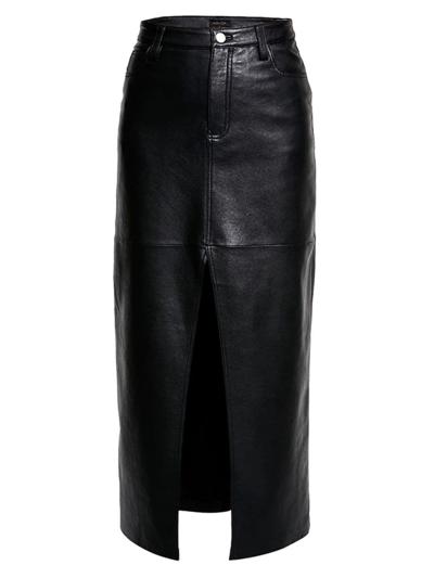 As By Df Imogen Recycled Leather Maxi Skirt In Black