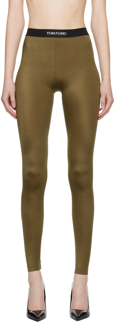 Tom Ford Leopard-print Tights in Green