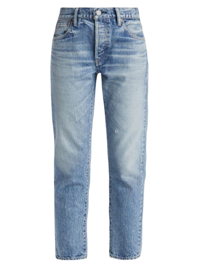 Moussy Vintage Women's Arden Low-rise Tapered Jeans In Light Blue