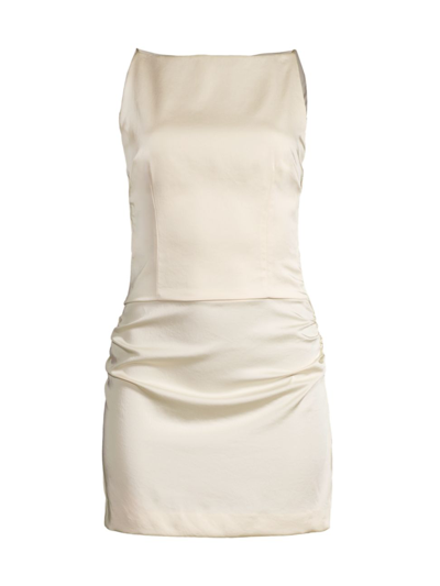 Bec & Bridge Women's Jones Boatneck Satin Minidress In Vanilla Bean