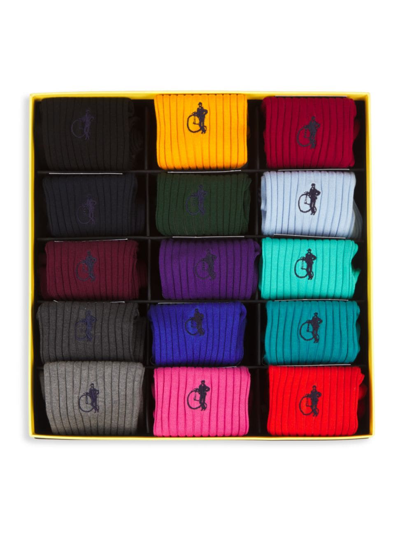 London Sock Company Men's Simply Sartorial 15-piece Ribbed Sock Gift Box In Neutral