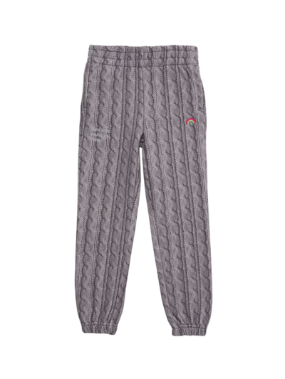 Terez Little Girl's & Girl's Cable Knit Joggers In Silver