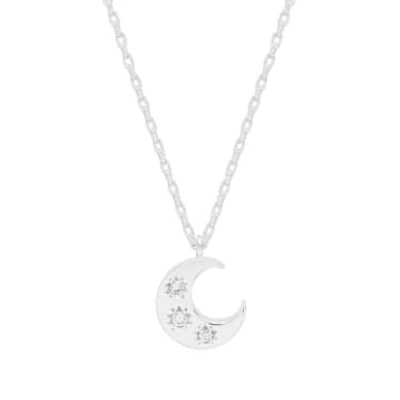 Estella Bartlett Three Stone Moon Necklace In Metallic