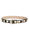 Khaite Benny Skinny Patent Leather Studded Belt In Black