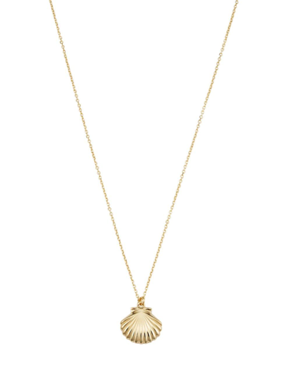 Oradina Women's 14k Yellow Gold Seashell Pendant Necklace