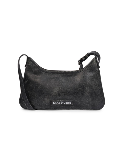 Acne Studios Women's Mini Platt Crackle Leather Shoulder Bag In Black
