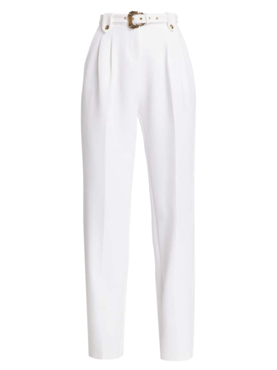 Versace Jeans Couture Women's Belted Pleated Tapered Pants In White