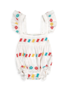 MER ST. BARTH BABY GIRL'S CHLOE EMBROIDERED BUBBLE ROMPER