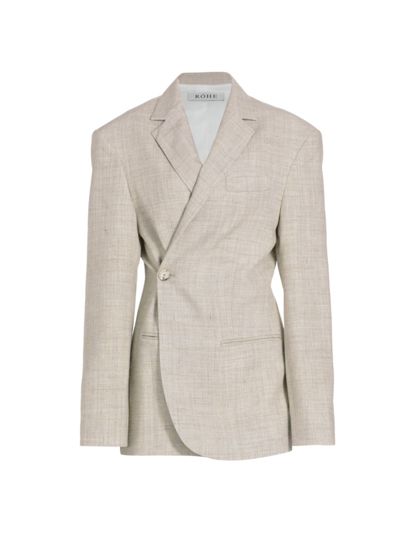 Rohe Women's Overlap Blazer In Stone Melange