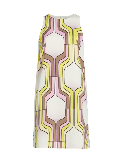 Marella Agordo Geometric-print Mini Shift Dress In Pink