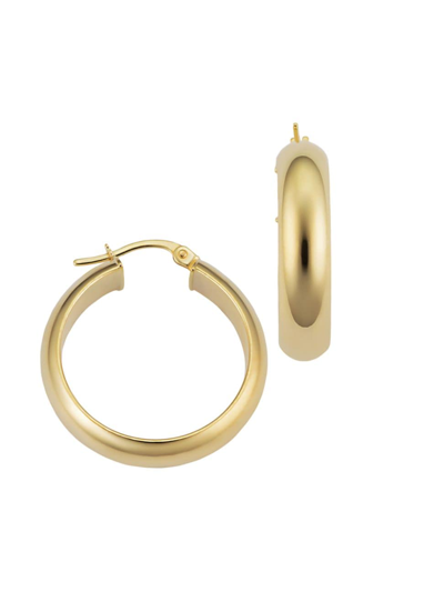 Oradina Women's 14k Yellow Gold High Society Classic Hoops