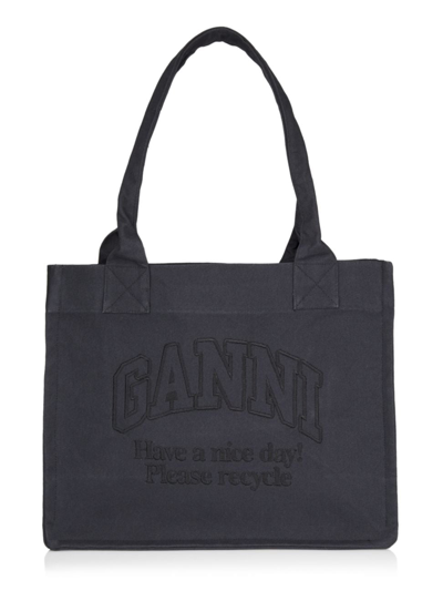 Ganni Easy Shopper Handbag In Phantom