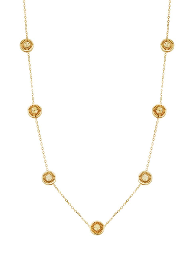 Oradina Women's 14k Yellow Gold Roma Station Necklace