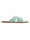 Ferragamo Laurene Logo Cotton Flat Sandals In Lucky Charme