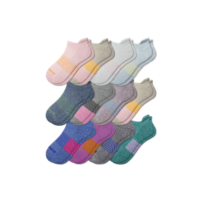 Bombas Ankle Sock 12-pack In Soft Rose Marls Mix