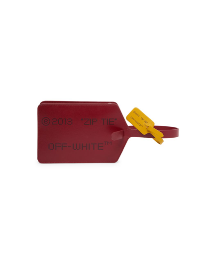 Off-white Women's Medium Leather Zip-tie Clutch In Red