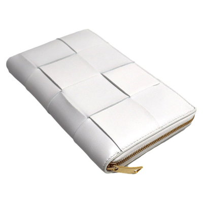 Bottega Veneta Cassette White Leather Wallet  ()