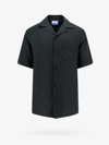 Off-white Logo-jacquard Camp-collar Shirt In Black