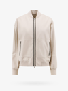 Brunello Cucinelli Monili-placket Napa Leather Bomber Jacket In Beige
