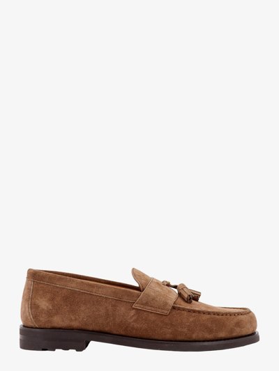 Brunello Cucinelli Suede Leather Loafers In Brown