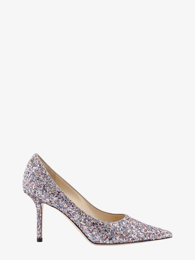Jimmy Choo Décolleté With All-over Glitter In Multicolor