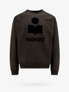 Isabel Marant Flocked Logo Cotton Sweatshirt In Black