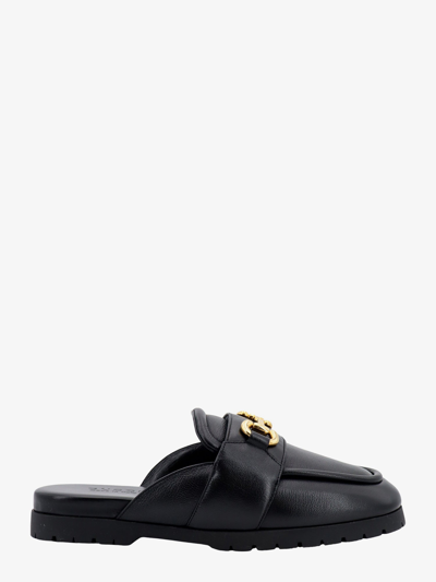 Gucci Airel Interlocking皮革穆勒鞋 In Black