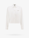 Versace Barocco Cotton Poplin Crop Shirt In White