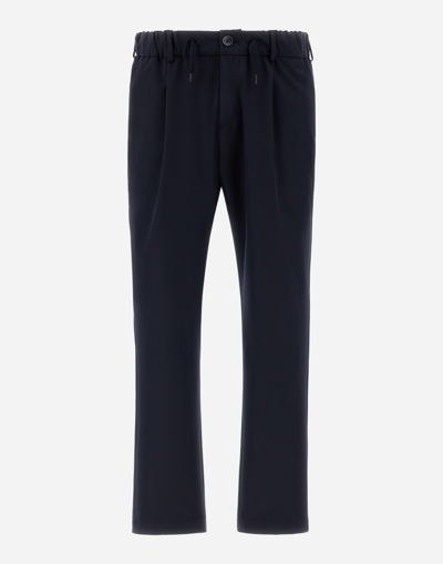 Herno Easy Suit Stretch Trousers In Blue