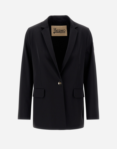 Herno Women's Easy Suit Stretch Blazer In Black