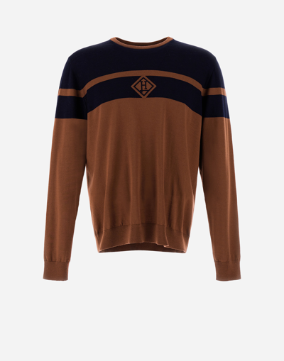 Herno Brushed Wool Sweater In Camel