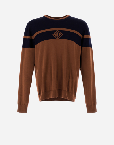 Herno Brushed Wool Jumper In Camel