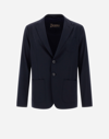 Herno Blazer In Easy Suit Stretch In Navy Blue